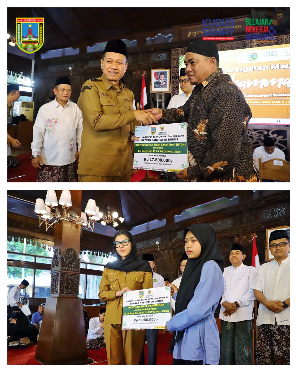 kuduspemkab's tweet photo. Keteladanan Rasulullah SAW menjadi pengingat untuk terus menghadirkan kebaikan dalam kehidupan dan pengabdian kepada masyarakat. Pesan tersebut mengiringi Peringatan Maulid Nabi Muhammad SAW Tingkat Kabupaten Kudus Tahun 2026 https://t.co/Gccl3zwOt9