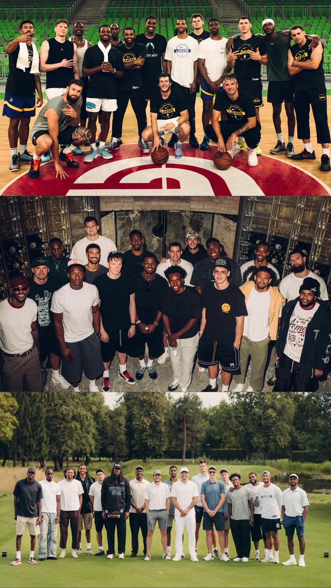 LukaUpdates's tweet photo. This Luka trip to Slovenia is exactly what the Lakers needed right now. A moment to forget the noise, put the ownership drama aside, come together, build chemistry and trust, and start laying the foundation for the next great Lakers chapter.
Everything we do now is about one goal: bringing Championship #18 home. 🏆

💛💜