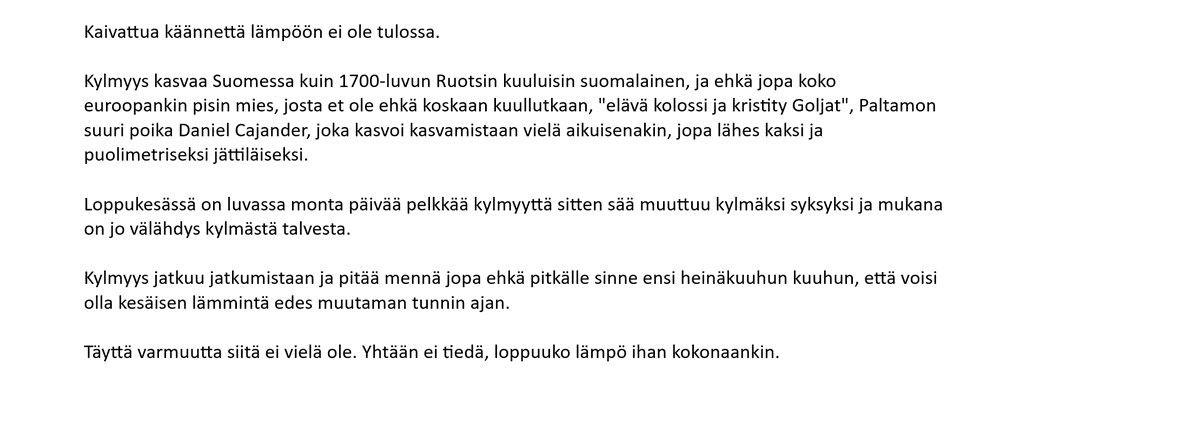 HartiaSimo's tweet photo. Kylmyys kasvaa Suomessa kuin 1700-luvun Ruotsin kuuluisin pisin suomalainen, "elävä kolossi ja kristity Goljat", Paltamon suuri poika Daniel Cajander, joka kasvoi kasvamistaan vielä aikuisenakin, jopa lähes kaksi ja puolimetriseksi jättiläiseksi. 
#sää #kesä #helle #viihde https://t.co/ahzwuqqCWL