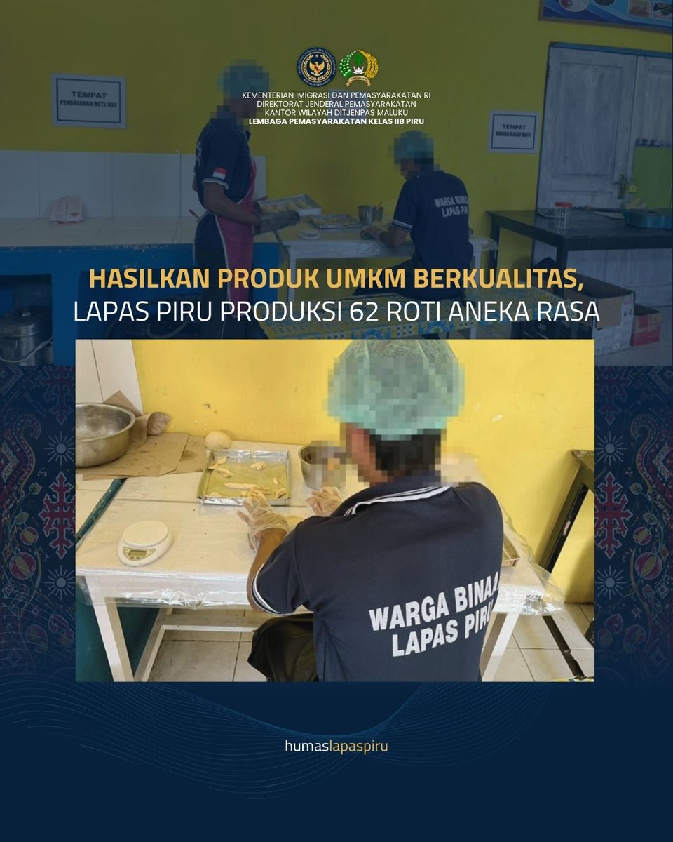 Humaslapaspiru's tweet photo. Hasilkan Produk UMKM Berkualitas, Lapas Piru Produksi 62 Roti Aneka Rasa

Baca selengkapnya di:
https://t.co/SZdTPlEBuP

#lapaspiru #pembinaankemandirian #kemenimipas #ditjenpas #kanwilditjenpasmaluku https://t.co/8N79AycBgH