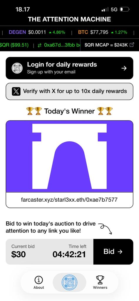 VillainDenzo's tweet photo. @0FJAKE @qrcoindotfun Lets make Bid on QR app by @qrcoindotfun
@0FJAKE

0x7a090ae8135977f81a8279853bde66b32a829cca https://t.co/46RZPCALik