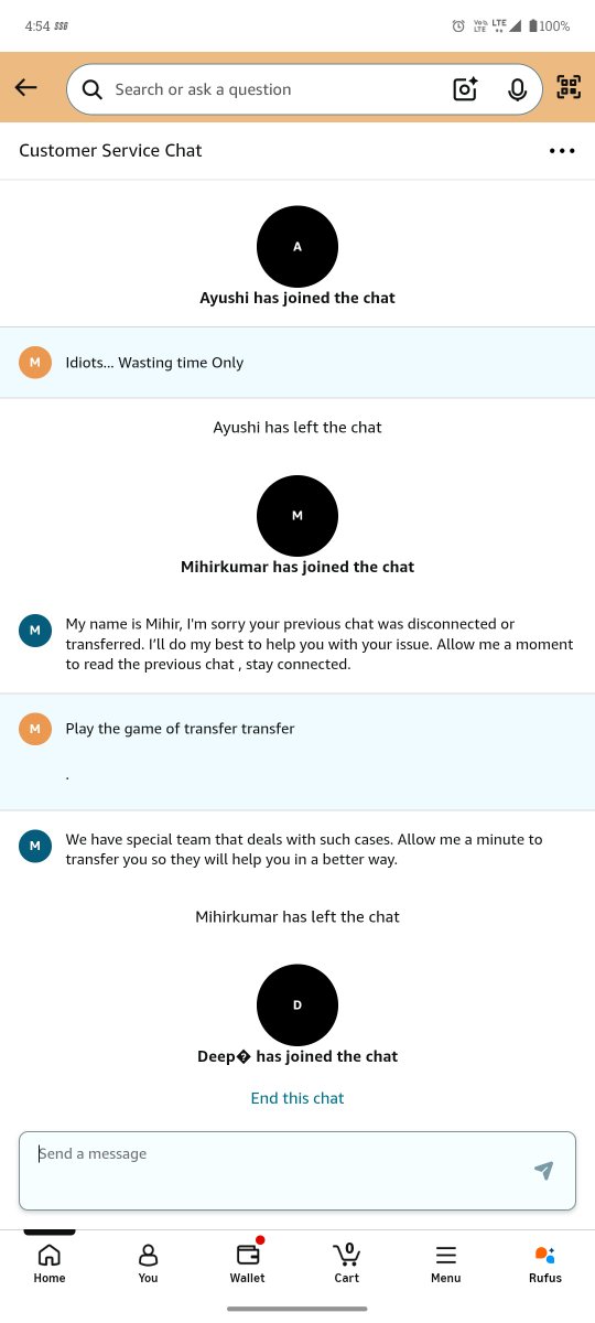 mannu_8587's tweet photo. @amazon @amazonIN 
My  Order # 404-5001846-3094754
Is still not delivered in last 11 days.. and upon escalating... Your team is playing with customer on chat support.

This support team is seriously useless for customers. https://t.co/KMihwQpsLJ