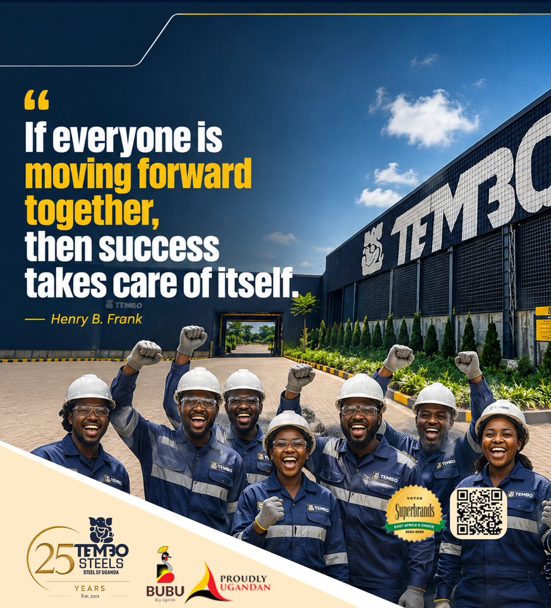 Tembosteelsltd's tweet photo. Success is never a one-person journey. It is built through teamwork, shared purpose, and everyone moving in the same direction.
Together, we build. Together, we grow. Together, we succeed. ๐ช๐ฝ
#TemboSteels #StrongerTogether #OneTeamOneGoal #Teamwork #MovingForward https://t.co/73r1OnDs89