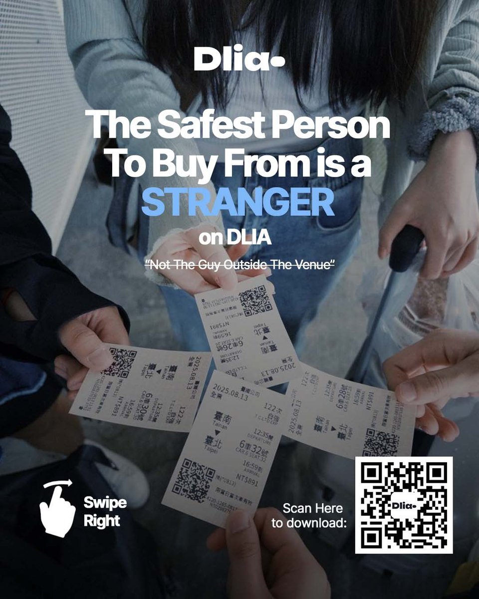dlia_app's tweet photo. We know the ticket resale landscape has been rough and trust has been broken many times.

That’s exactly why DLIA was built the way it was. We ensure verified listings, escrow payments, accountability and you never get scammed.

Sign up today on https://t.co/xjW2kPyDeD.

#dlia #dontloseitall