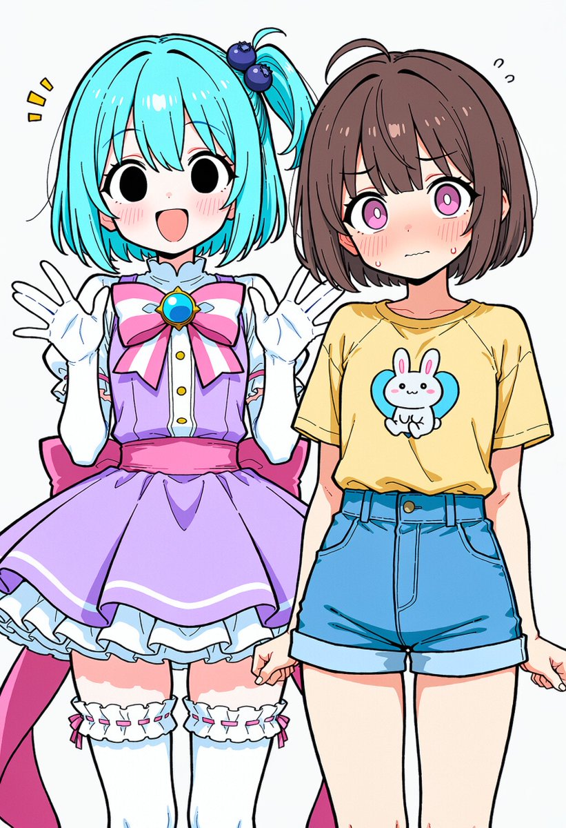 AI_Illust_000's tweet photo. 使えるかもしれないプロンプト(NovelAI V5)

｢solid circle pupils｣
真っ黒でまんまるに描かれた瞳。
ショックを受けた時の反応として描かれる事の多い表現。

｢magical girl｣
魔法少女。
特に衣装に関する特徴を指すタグ。

｢print shirt｣
イラストなどがプリントされたシャツ。 https://t.co/p0B1NYB5fB