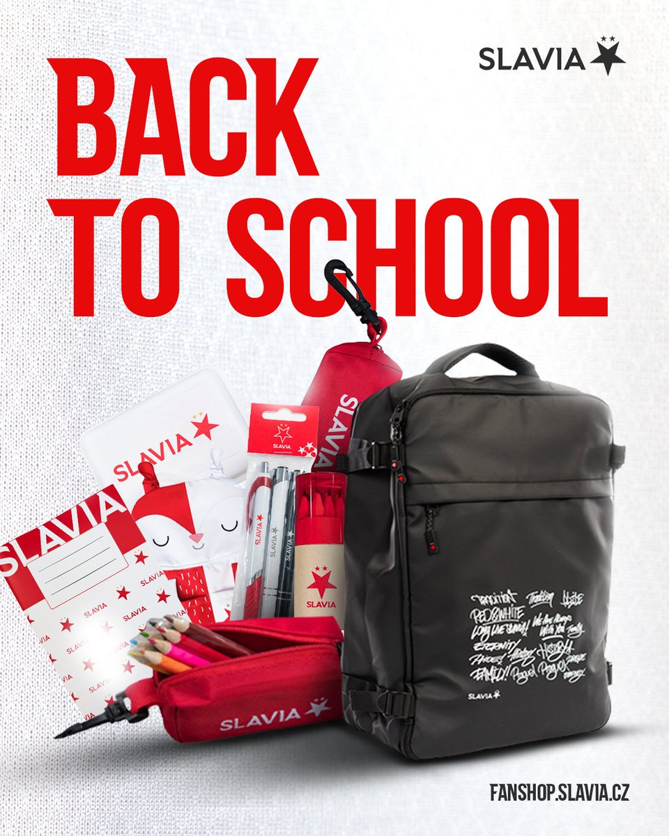 FanshopSlavia's tweet photo. Do lavic v plné sestavě. 🎒

Všechno, co malý slávista potřebuje na nový školní rok, najdete ve fanshopu: 
https://t.co/1eEi3XPRpx https://t.co/8S0ABne9S9