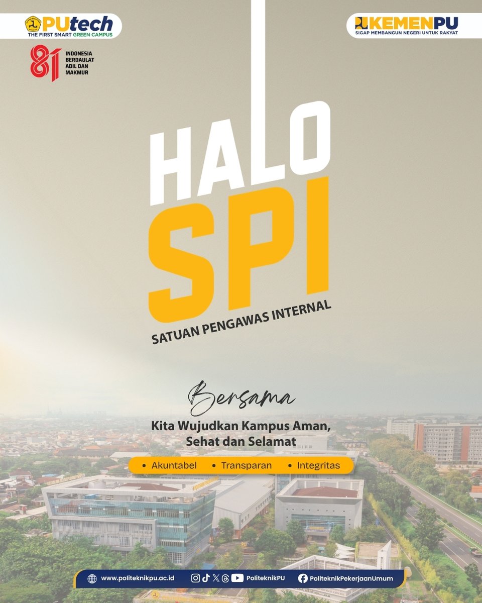 politeknikpu's tweet photo. Profesional saja, cukupkah tanpa integritas? 🤔

Halo SPI Series 4 hadir dengan tema “ASN Profesional Tanpa Integritas: Mungkinkah?” bersama Muhammad Indra Furqon dari KPK RI.  

📍Jumat, 28 Agustus 2026 

#SigapMembangunNegeriUntukRakyat #BPSDMPU #PUtech #TUNTAS https://t.co/gzA0s8XgmU