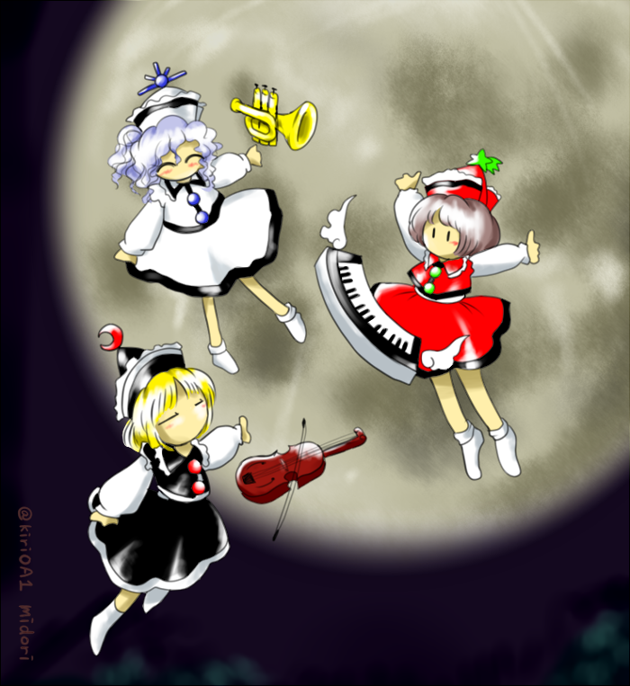 kiri0A1's tweet photo. プリズムリバー三姉妹（デフォルメ風） https://t.co/Jh4Svjj2qv