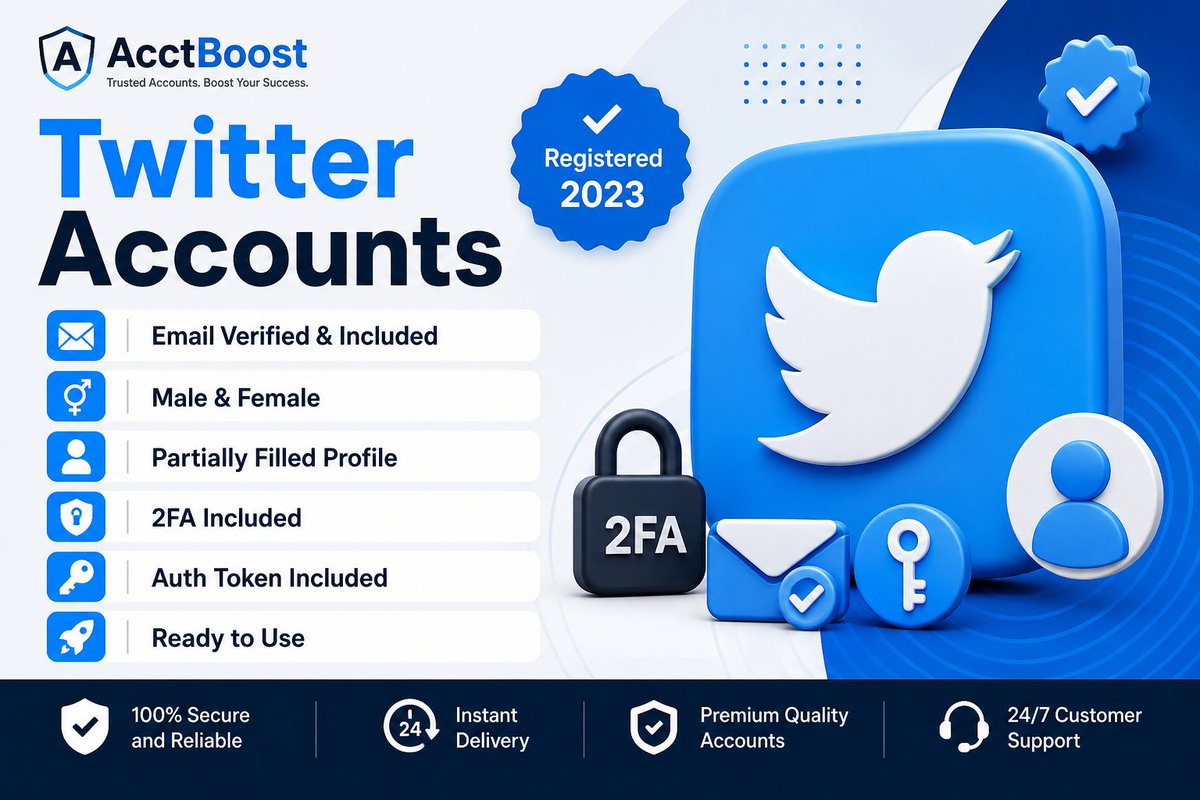 AcctroBoost's tweet photo. Buy Premium Twitter Accounts — AcctroBoost 🚀

Looking for premium Twitter/X accounts for your social media strategy? AcctroBoost provides account solutions
Explore Twitter/X account solutions with AcctroBoost.
🌐 https://t.co/ycCuWGQXCz
#TwitterAccounts #TwitterMarketing https://t.co/5vI31Iit7q