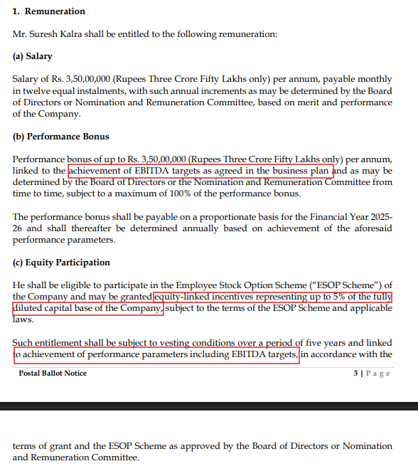 BeatTheStreet10's tweet photo. Reason behind focus on EBITDA Margin by Indo Borax Management. 

MD Suresh Kalra has led Aquapharm, Huber India & Asia, SI Group and worked at even Pidilite in past.

His 5% ESOP is linked to EBITDA targets.

For a veteran of the chemical industry, the incentive is clear: acquire, scale and create value.