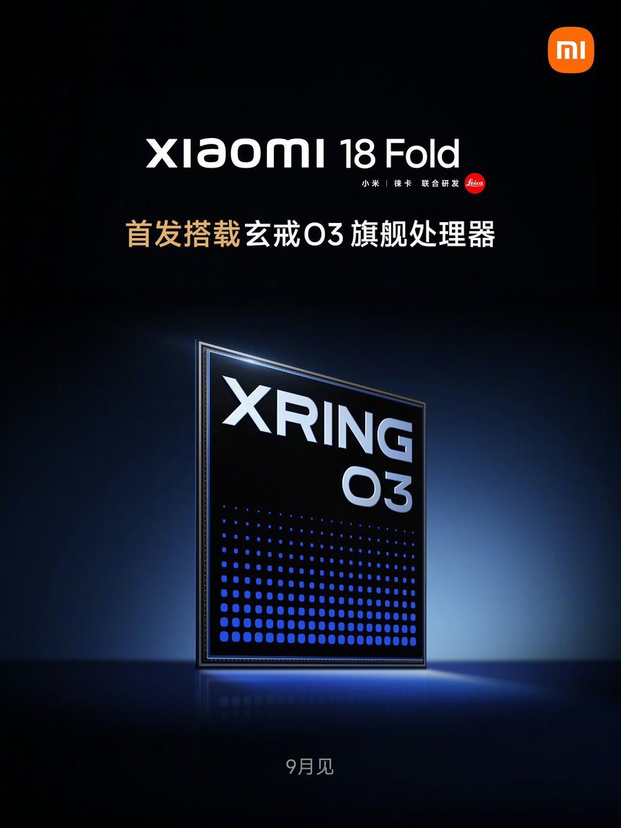 geekdegafas's tweet photo. Xiaomi ha presentado su nuevo procesador XRING O3. Debutará en el futuro Xiaomi 18 Fold.

· 5,2 millones en AnTuTu 
· Geekbench: Single Core 3.900 + Multi Core 15.200
· 3nm TSMC
· Soporte RAM LPDDR6 
· CPU: (10-núcleos)
· 2 × 4.35GHz C1-Ultra  
· 4 × 3.68GHz C1-Premium
· 4 × 3.15GHz C1-Pro
· GPU: G2-Ultra NX (16-núcleos)