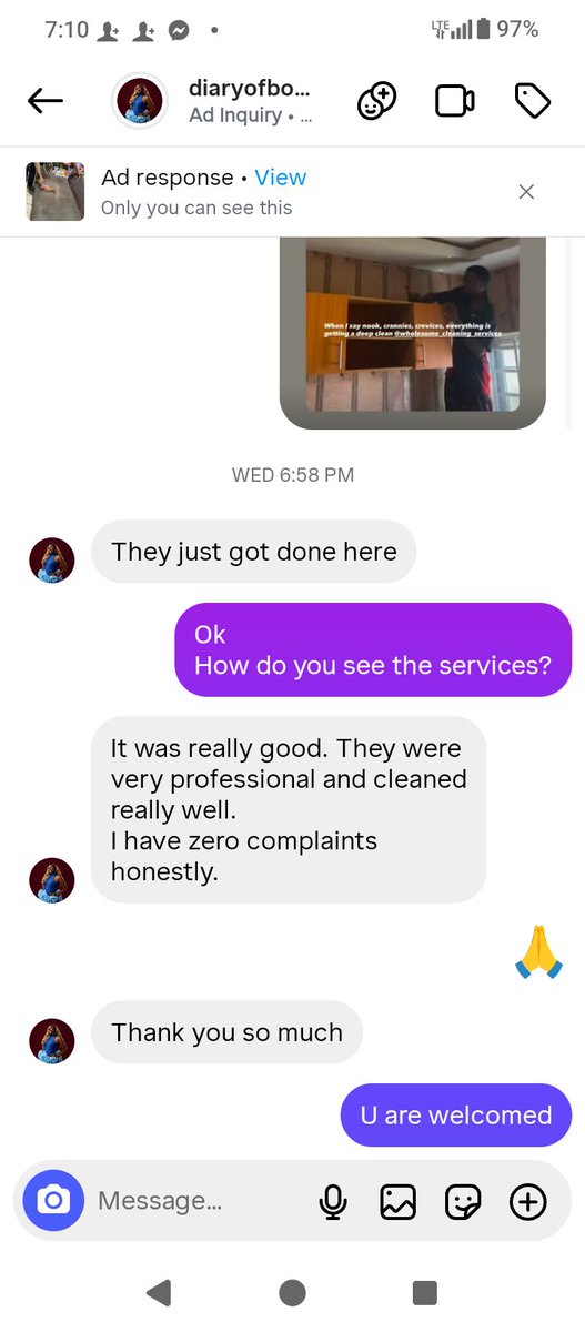 Juliusmon5's tweet photo. Happy clients, happy us! 🥰✨

We’re grateful for every positive feedback from our amazing clients. Your satisfaction motivates us to keep delivering quality cleaning services every time. 🤍🧹

Thank you for choosing Wholesome Cleaning Services!

#ClientFeedback #HappyClient https://t.co/QSIoac6djS