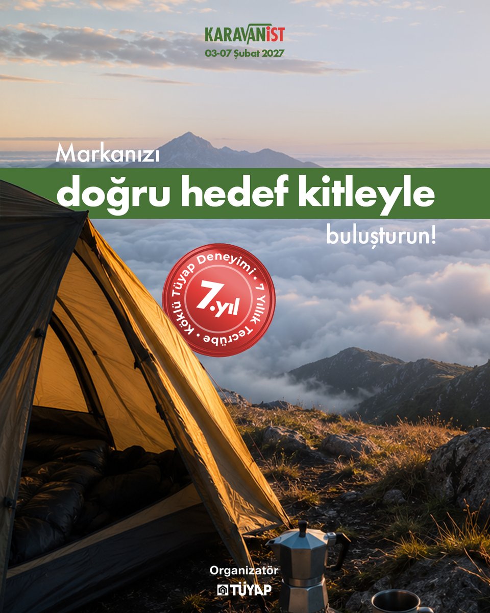 karavanistfuari's tweet photo. Sektöre yön veren markalar, güçlü iş birlikleri ve yeni ticaret fırsatları aynı çatı altında buluşuyor.
Türkiye’nin En Büyük Karavan Fuarı Karavanist, Tüyap’ın köklü deneyimiyle 3-7 Şubat 2027 tarihleri arasında 7. kez kapılarını açıyor.

🔗https://t.co/y5xfcknfqH https://t.co/wpAMiXrEH6