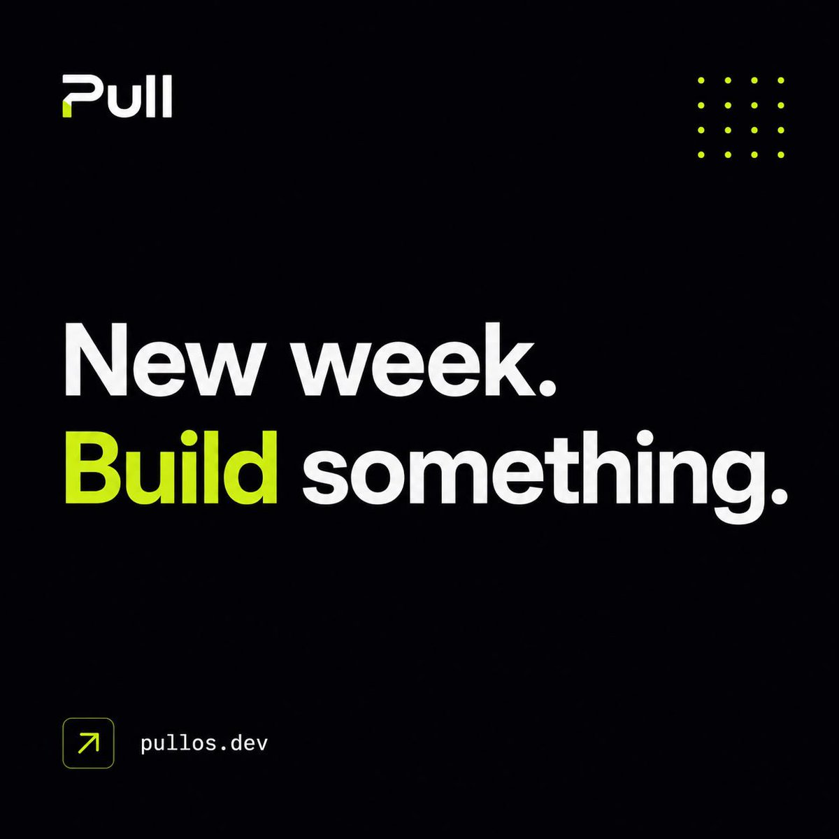 pullosdev's tweet photo. It’s Monday.

What are you building this week?

Remember, it doesn’t have to be big.
It doesn’t have to be perfect.

Just build something.

https://t.co/R6IV4oFPy9 https://t.co/0s1BNbB4u0
