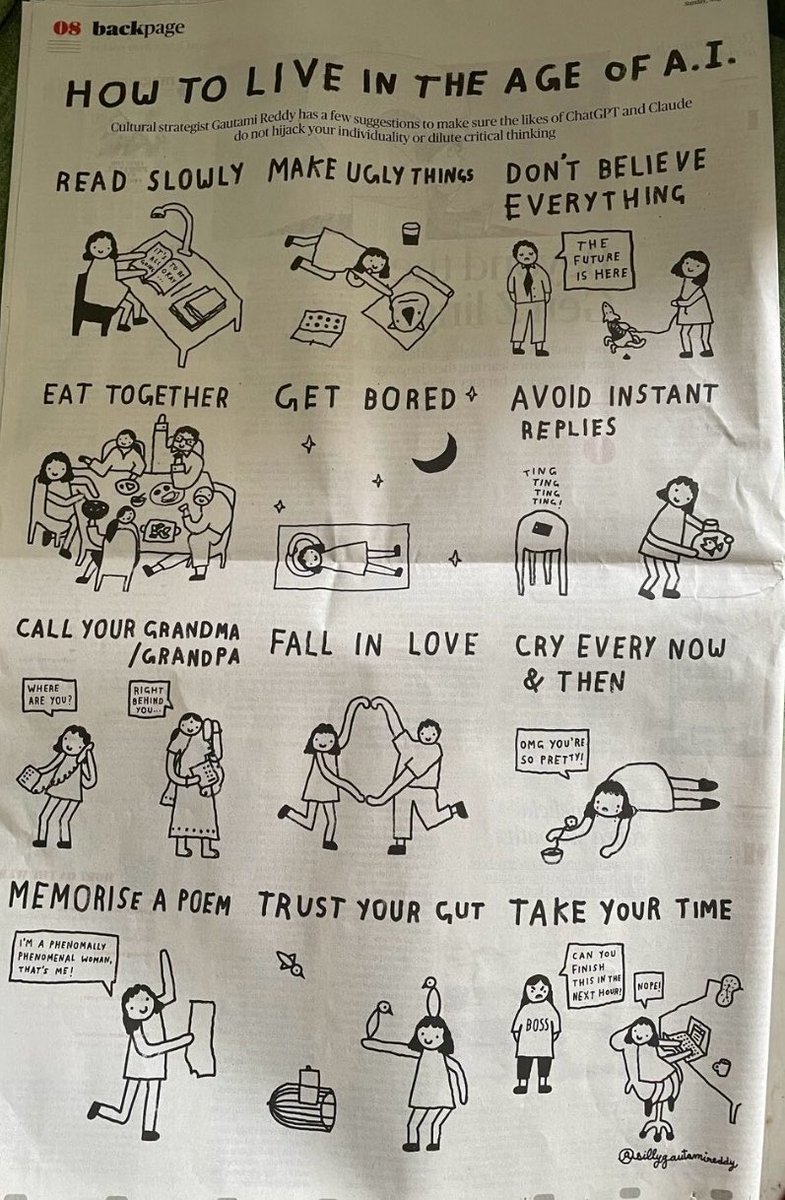 somyaaa04's tweet photo. Some simple yet rare advice from Gautami Reddy and @the_hindu. And honestly, my undergrad prof couldn’t have said it better— have creative friends! https://t.co/QgShq2AbOI