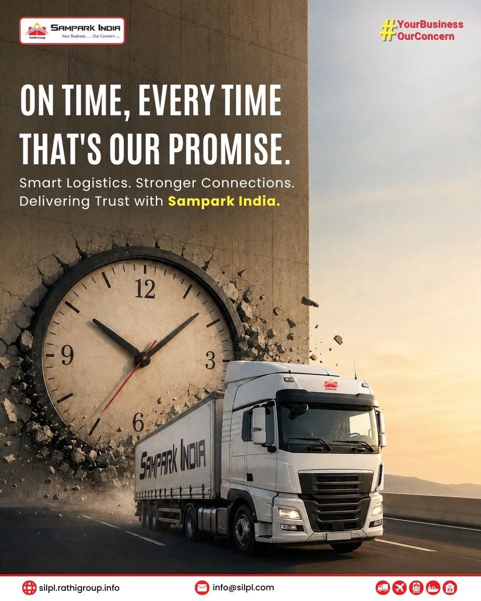 SilplIndia's tweet photo. When time matters, every minute counts.
With #SamparkIndia, your logistics stay on track so your business keeps moving.
#OneSolution #Logistics #Shipping #Transport #AirCargo #Trucking #RailFreight #SafeShipping #FastTransport #LogisticsSolutions #SupplyChainSupport https://t.co/mztaf4tsrG