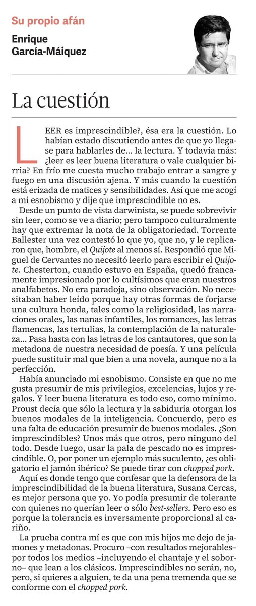 EGMaiquez's tweet photo. Leer o no leer es la cuestión. En este artículo fijo mi criterio, que no es nada fijo, por otra parte.

https://t.co/J6tCE45jsa https://t.co/hGHnmWqQFm
