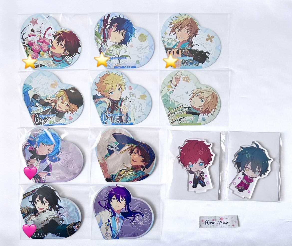 mn_23mn's tweet photo. @0 《譲渡｜交換》あんスタ 甜心カード
バレンタインハートカード
夏日波光ハートカード
アニカフェ アクスタ

譲｜ 千秋 ジュン 薫 なずな 宙 英智 奏汰 翠 零 颯馬 一彩 みか

求｜同種こはく OR 定価、カード350円/枚(かかった金額)+送料 https://t.co/FTRuEeZBDv