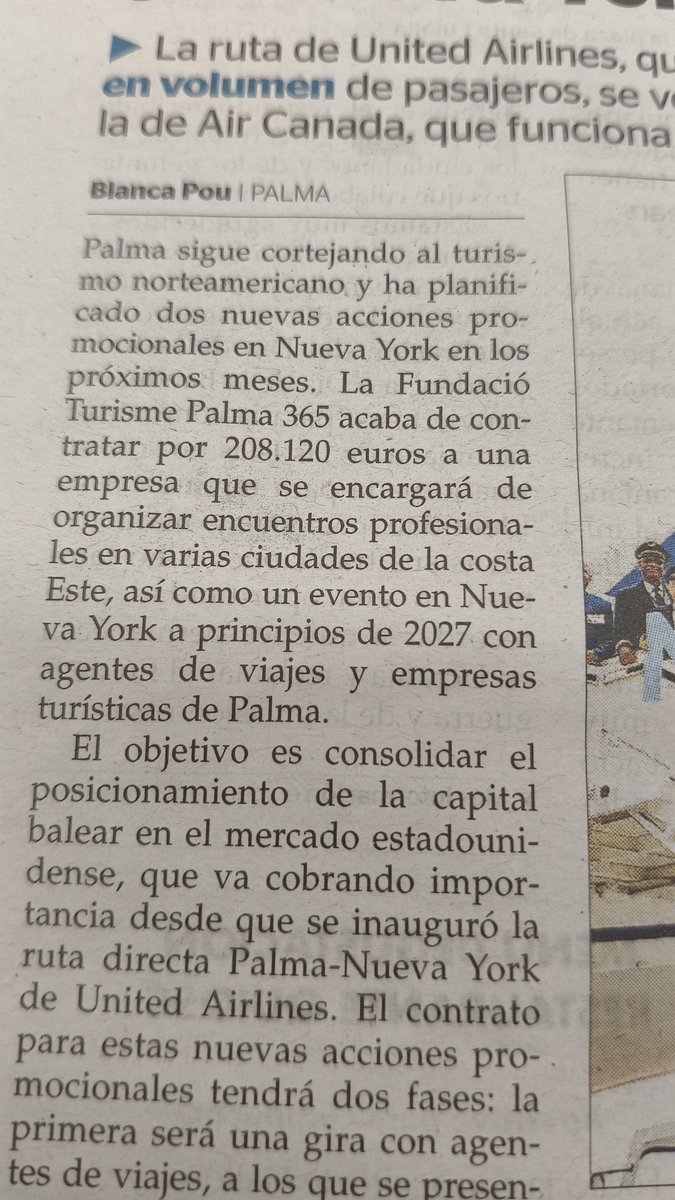 AngelAguiloP's tweet photo. Com que a Palma hi falta gent, l'@ajuntpalma paga 200.000 eurassos a una empresa per promocionar la ciutat a Nova York.

Pensant i gastant en el que de veres necessita el ciutadà.

🗞️ @UHmallorca https://t.co/YcOxemdgKm