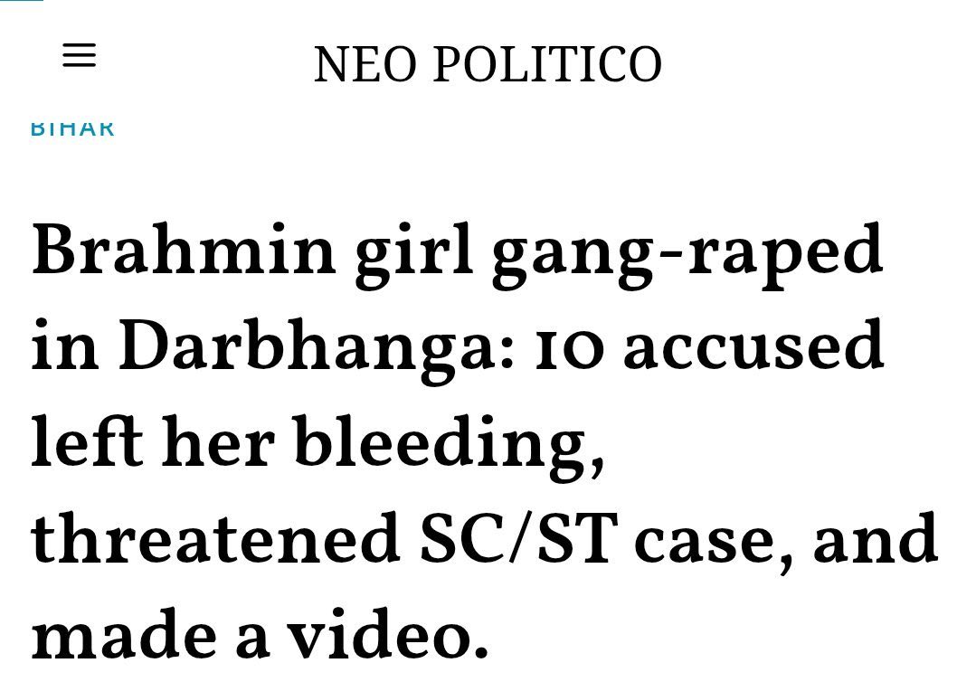AKTKbasics's tweet photo. While we are discussing SC/ST act on Ajeet Bharti check these cases as well.
"APNI BETI DEDO" is their modus operandi. They use this term as slur as they know they are free to say so and the person in front can't even reply. https://t.co/TgcTJhV1sF
