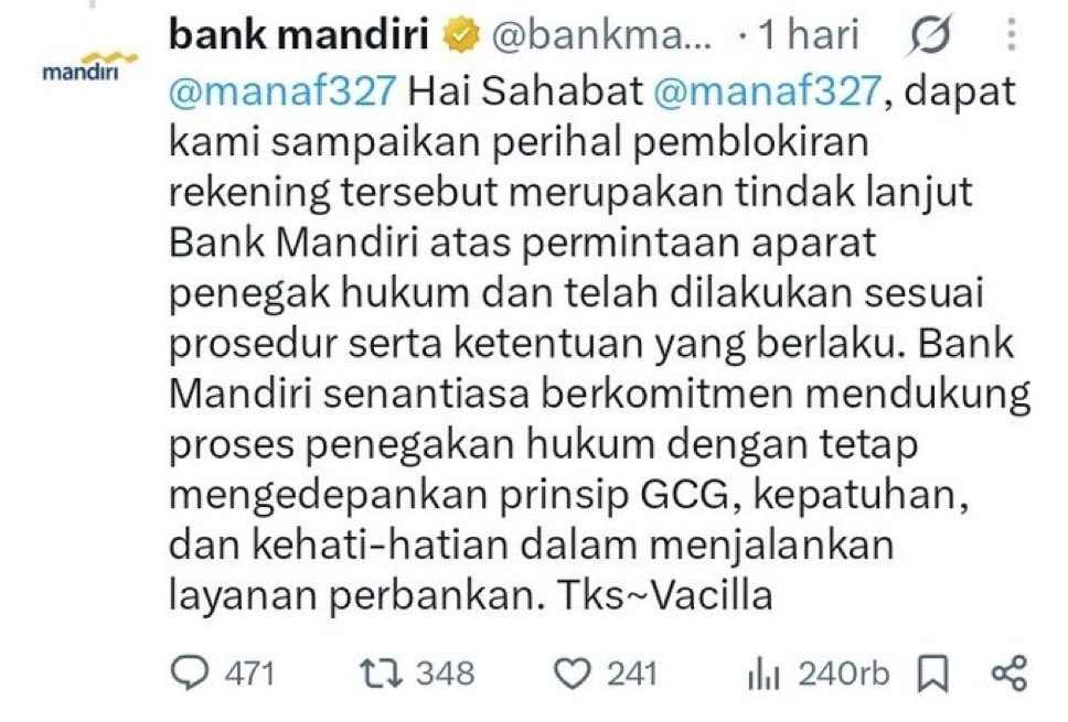 guthredvl's tweet photo. @kompascom ini pihak bank bilangnya ‘pemblokiran’ kok.. https://t.co/nCvo6tv336