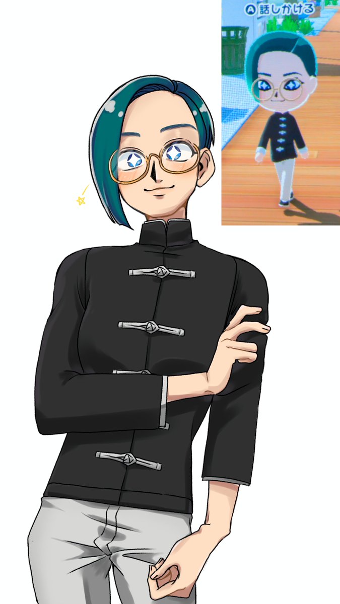 omame_IV's tweet photo. できた~~！！！！
私のトモコレの1番最初の住人、えむちゃんです！！！
キャラデザがとてもオキニなので描いた✌️ https://t.co/1TrFUVyucE