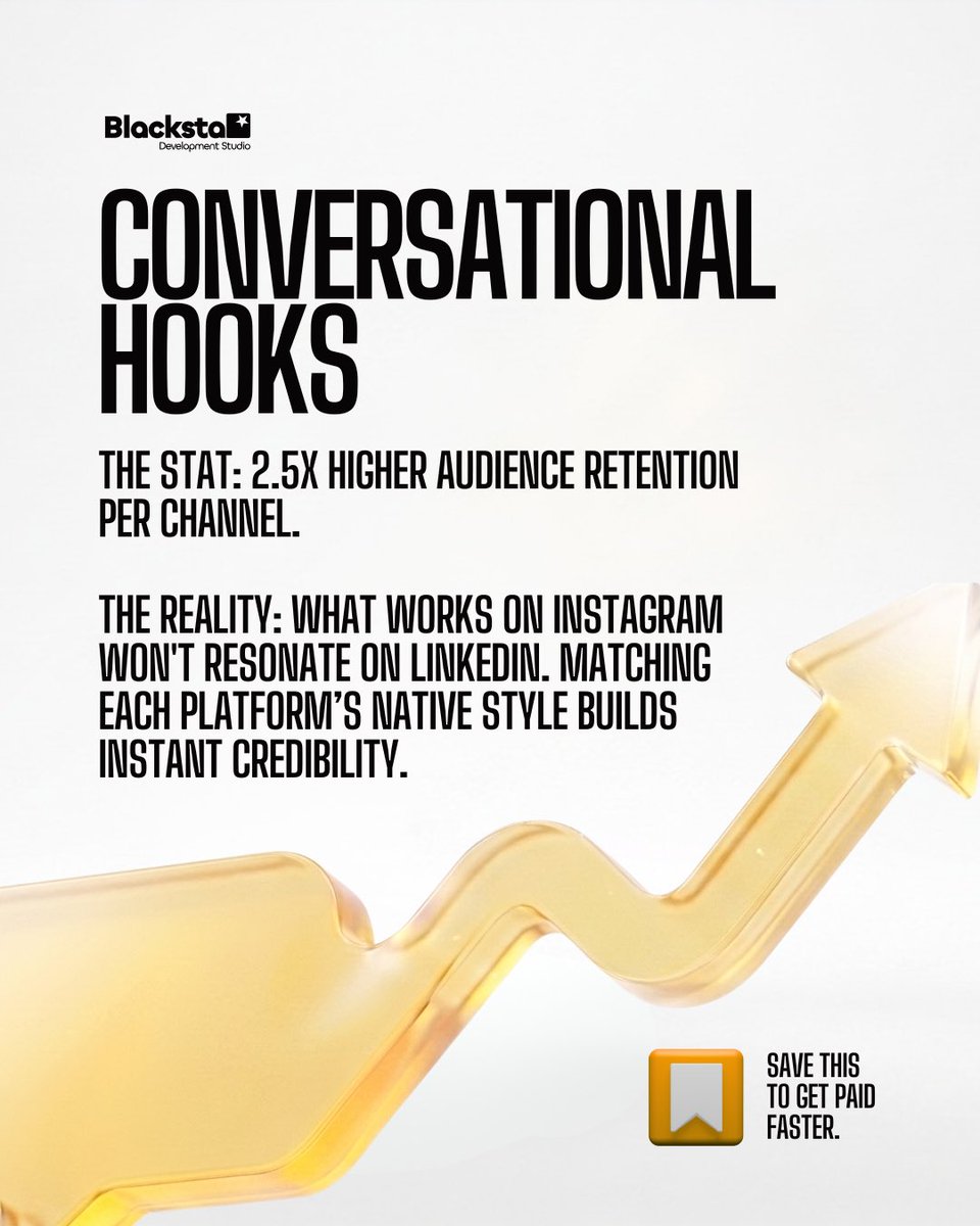 BlackstarDevSTU's tweet photo. Stop copy-pasting captions. 🛑
Platform-native copy increases reach by 3x and retention by 2.5x—what works on IG gets ignored on LinkedIn.
At Blackstar Dev Studio, we turn generic posts into high-converting content engines. Match the channel and grow faster.
#BlackstarDevStudio https://t.co/UkrAoLsLem