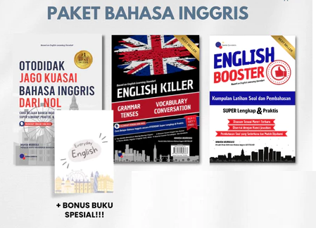 jurusandesain's tweet photo. Temukan Paket Murah 3+1 Buku Bahasa Inggris Bestseller (Otodidak Inggris + English Killer + English Booster + Everyday English) dengan potongan 25%! Hanya Rp96.199. Dapatkan segera di Shopee! https://t.co/CoI8aBil4s #ShopeeID https://t.co/u0gDgG25A9