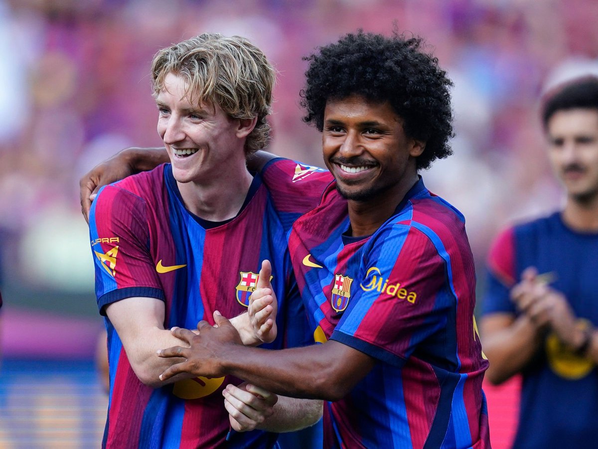 BarcaUniversal's tweet photo. .@sergisoleMD: "Adeyemi and Gordon already look like exactly the type of signings Flick wanted.

Adeyemi gives Barça pure speed and directness from the start, while Gordon can completely change the rhythm of a game from the bench.

One scored, the other assisted twice in minutes. Different profiles, same idea: make Barça more dangerous in transition."