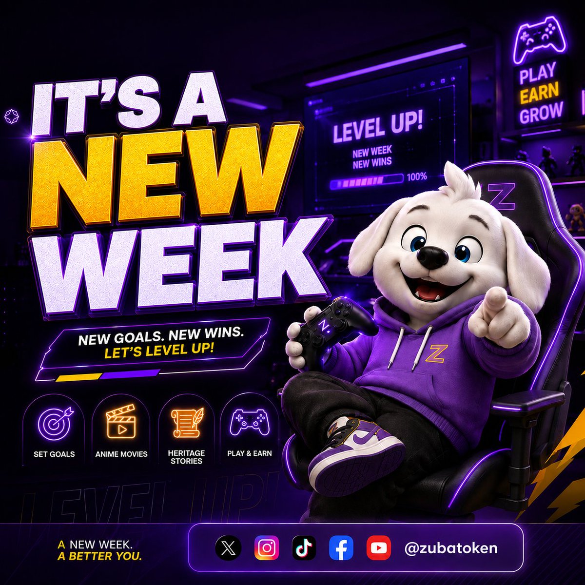 zubatoken's tweet photo. Happy New Week, ZUBA family! 💜

New week. New goals. New wins.
Let’s level up together. 🐶

$ZUBA is just getting started. https://t.co/MQxxhuFugj
