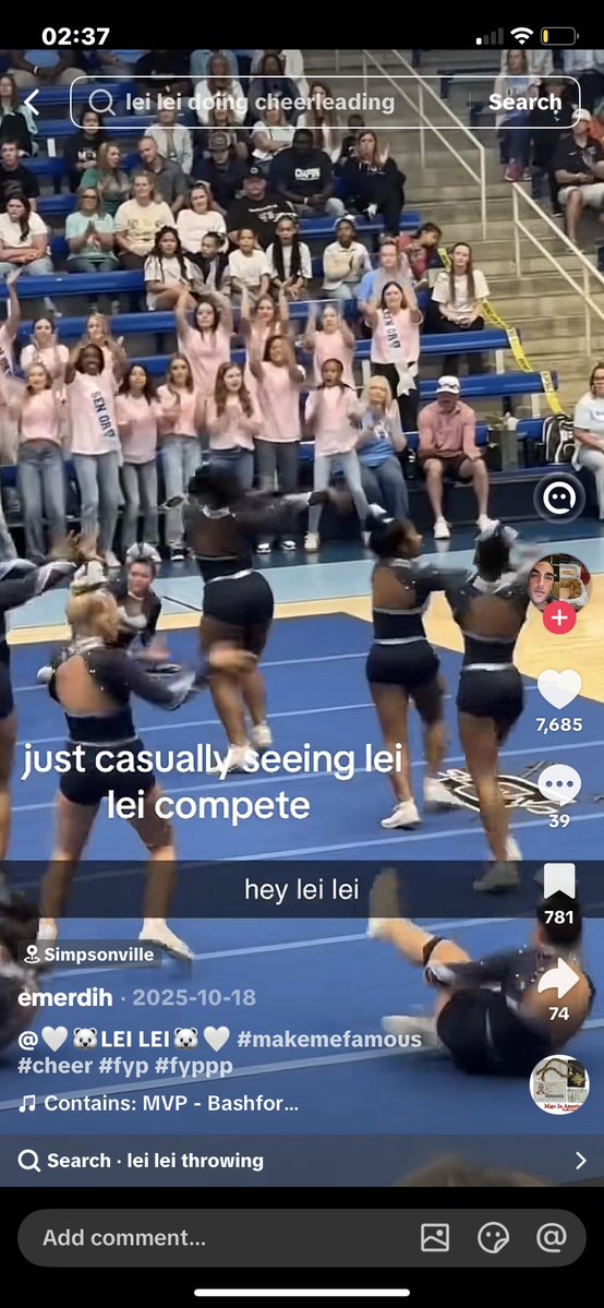 softeuph's tweet photo. @taliasworl So she was an adult at a Highschool cheer competition??? This was last semester in October when she was a freshman. You’re saying she was an adult?? https://t.co/hdL8CEs8VI