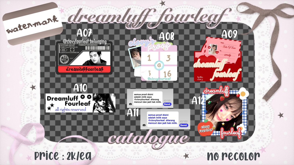 clovyfourleaf's tweet photo. ˚. 🍓 help RT, thankyou — !!! 🥛˚

ಇ⠀₊ aku bawa catalog baru ( WATERMARK ), yang siap di OSPEK! Ი︵𐑼 🩷 mohon di bantu ospek ya teman timun baik hati🧺🍀 ᮫ ֺ ׅ

𐔌 💬 📞 dm aku jika ada kemiripan dengan BA lain

hearted by ;  clovy 🎀 ꒱  

#zonauangㅤ #bealanja https://t.co/yTcHDnqMGI