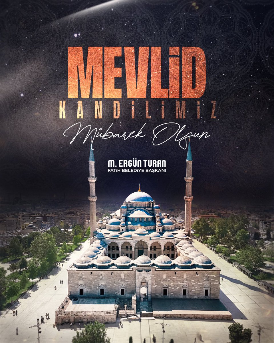 MErgun_Turan's tweet photo. Âlemlere rahmet olarak gönderilen Peygamber Efendimiz Hz. Muhammed’in (s.a.s) dünyayı teşrifini idrak ettiğimiz bu mübarek Mevlid Kandili, tüm İslam âlemine hayırlar getirmesini Rabbimden niyaz ediyorum.

Rabbim bu mübarek gece hürmetine, Gazze’de ve dünyanın farklı coğrafyalarında zulme uğrayan mazlum kardeşlerimizin yardımcısı olsun.

Mevlid Kandili’miz mübarek olsun.