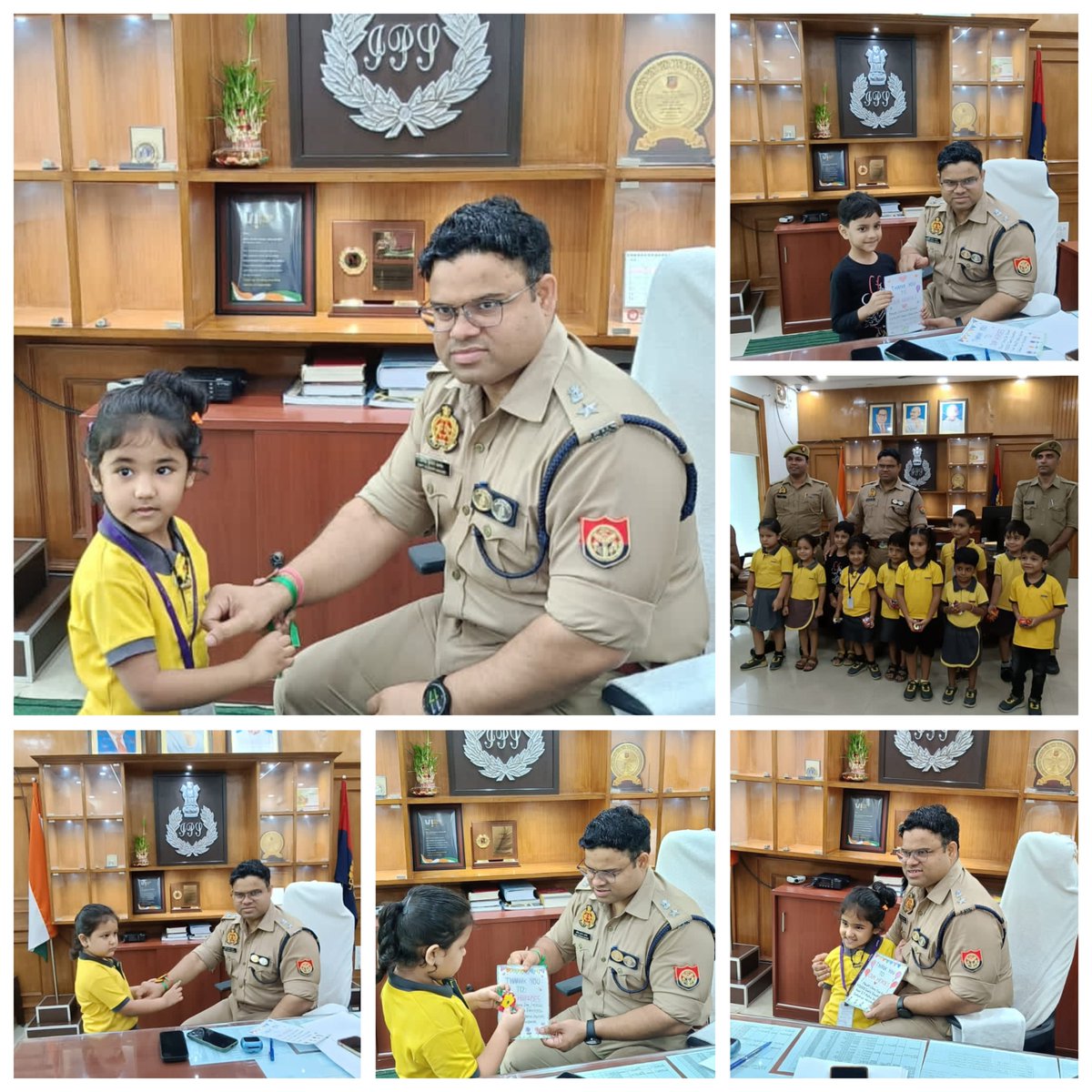 dcp_north's tweet photo. #रक्षाबंधन 🪅 के पावन अवसर पर Mount Litera Zee School KIDZEE स्कूल के नन्हे-मुन्ने बच्चों ने DCP North कार्यालय पहुंचकर राखी बांधी।
इस अवसर पर #DCP_North ने बच्चों को आशीर्वाद दिया, मिष्ठान वितरित किया और #रक्षाबंधन की हार्दिक शुभकामनाएं दीं।
@lkopolice @AmitKAnandIPS https://t.co/k0aeQDYBbr