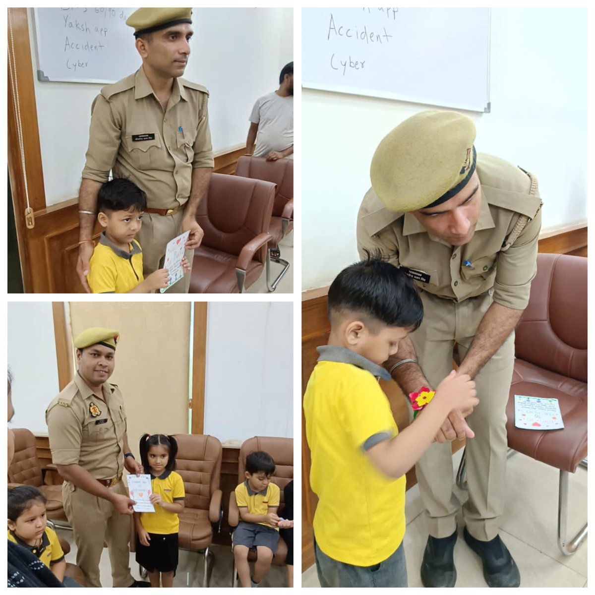 dcp_north's tweet photo. #रक्षाबंधन 🪅 के पावन अवसर पर Mount Litera Zee School KIDZEE स्कूल के नन्हे-मुन्ने बच्चों ने DCP North कार्यालय पहुंचकर राखी बांधी।
इस अवसर पर #DCP_North ने बच्चों को आशीर्वाद दिया, मिष्ठान वितरित किया और #रक्षाबंधन की हार्दिक शुभकामनाएं दीं।
@lkopolice @AmitKAnandIPS https://t.co/k0aeQDYBbr