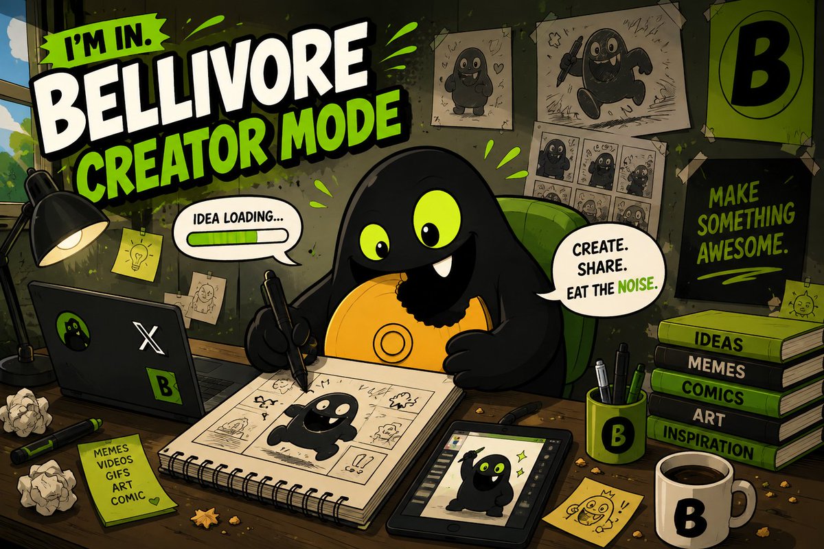 CanStreetStyle's tweet photo. Creating with Bellivore, one idea at a time. 🖤💚🪙

Keep creating. Keep building. Keep eating the noise. 🔔

@Bellivore $BELLIVORE https://t.co/h4d5UJEND5