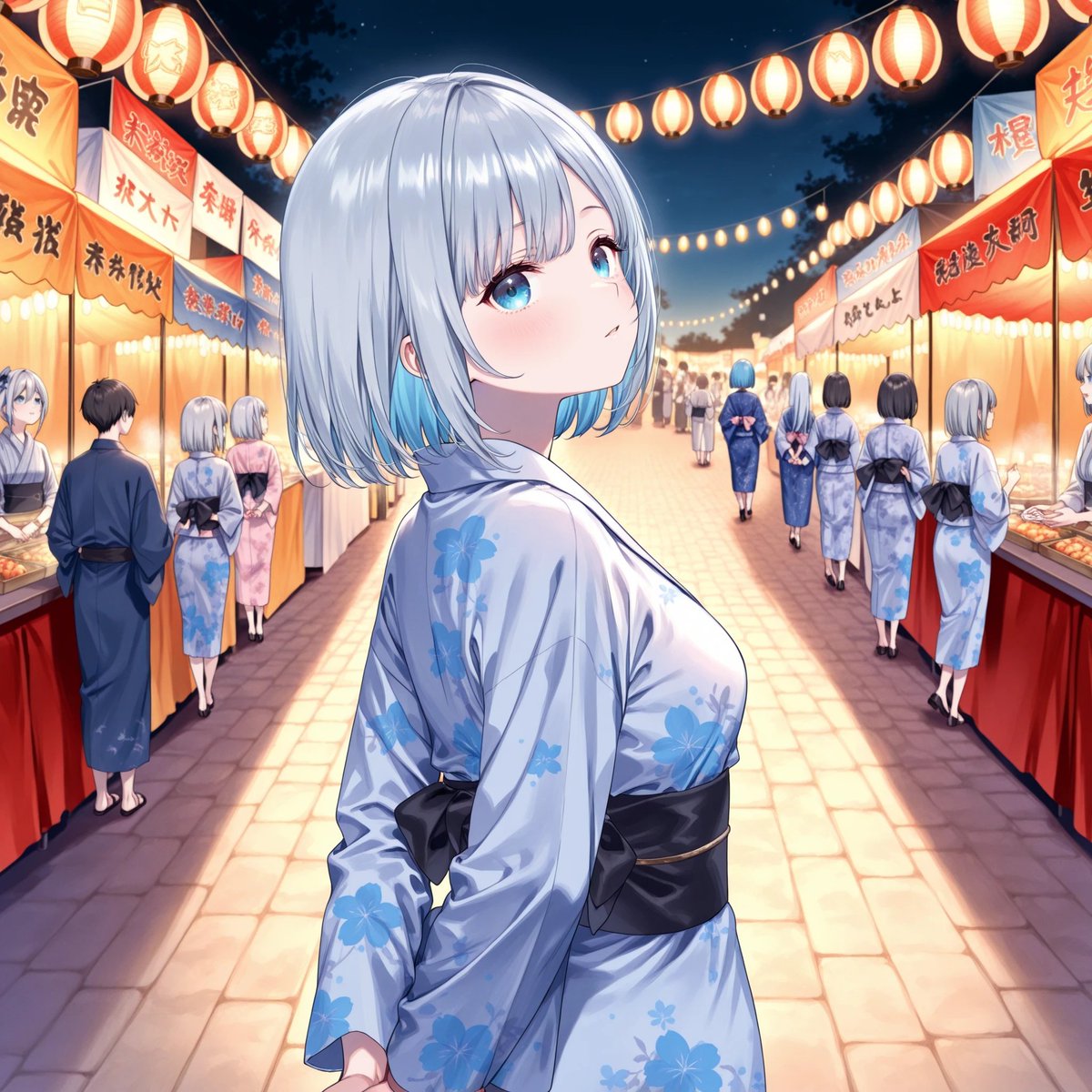 4173hoshi's tweet photo. すーちゃんと夏祭り　#AIイラスト https://t.co/Rh7GPONkRk