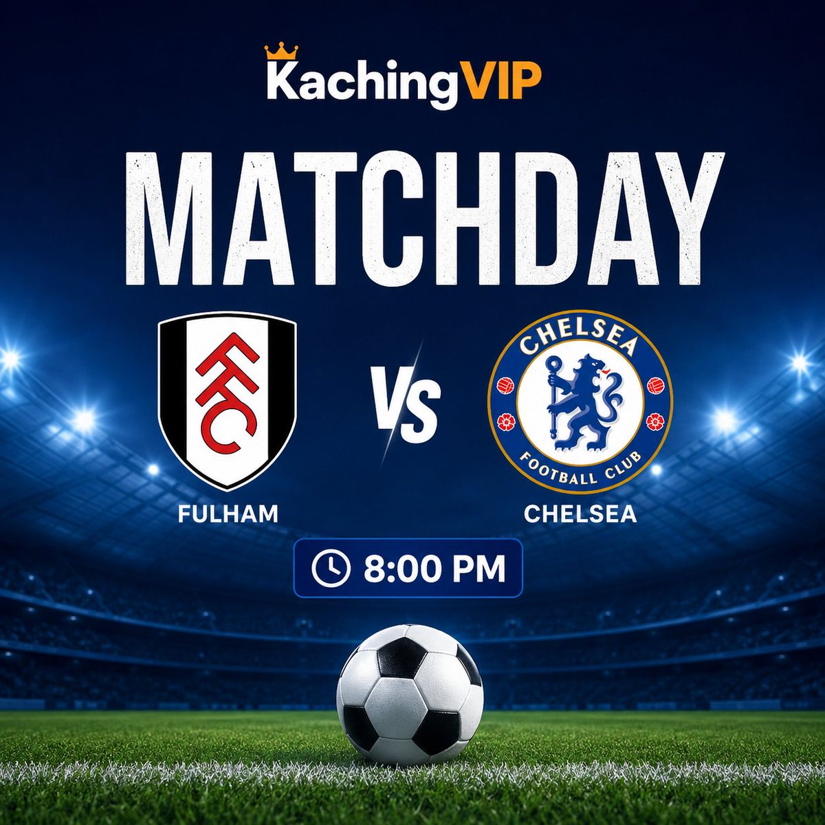 Brady081's tweet photo. MATCHDAY IS HERE! ⚽️

Fulham 🆚 Chelsea
⏰ 8:00 PM

A fresh Premier League campaign brings a new chapter, a new manager, and plenty of questions to answer.

Think you know how this one plays out? 👀
Make your football prediction with @KachingVIP and put your call to the test.

🎟️ https://t.co/hSNvU5CyXG

#KachingVIP #Chelsea #PremierLeague #Football
