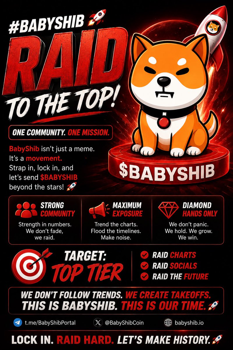 crypto_boi4's tweet photo. Raid time! The BABYSHIB community is live and making waves. Drop a comment, like and repost. Tag your crypto friends. Together we send BABYSHIB to the moon. https://t.co/S3XyiGvmWo