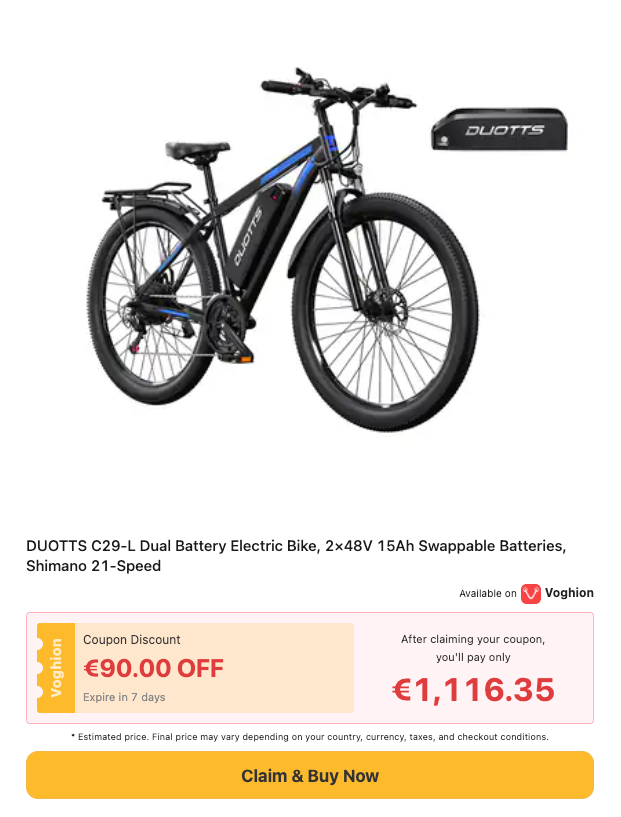 Marktz6j's tweet photo. DUOTTS C29-L Dual Battery Electric Bike, 2×48V 15Ah Swappable Batteries, Shimano 21-Speed
https://t.co/3S4g4mc7m3 https://t.co/IBZOr523nP