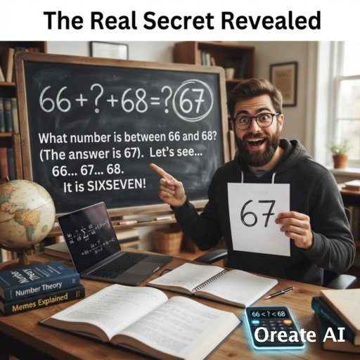 MPachobut's tweet photo. Quick math: what is the best number between 66 and 68? 🧠Wrong answers only.@sixsevenapp #67MAXXING https://t.co/TUgi9jGSbG
