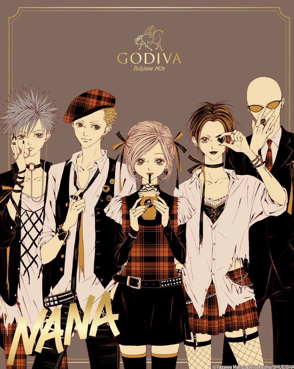 bbyconchaa's tweet photo. New art illustration by Ai Yazawa for the Godiva x Nana collab !! So cute 😭😭 https://t.co/bD5BPajovo