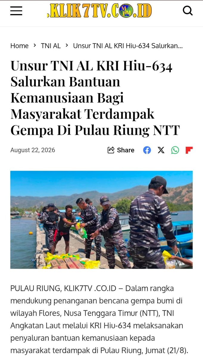Junior_aiir's tweet photo. Tiap tetes peluh dan tiap kelelahan ksatria adalah manifestasi nyata kecintaan dan pengabdian kepada tanah air.
Hadir Hingga Pelosok https://t.co/HKg4bbwTgs