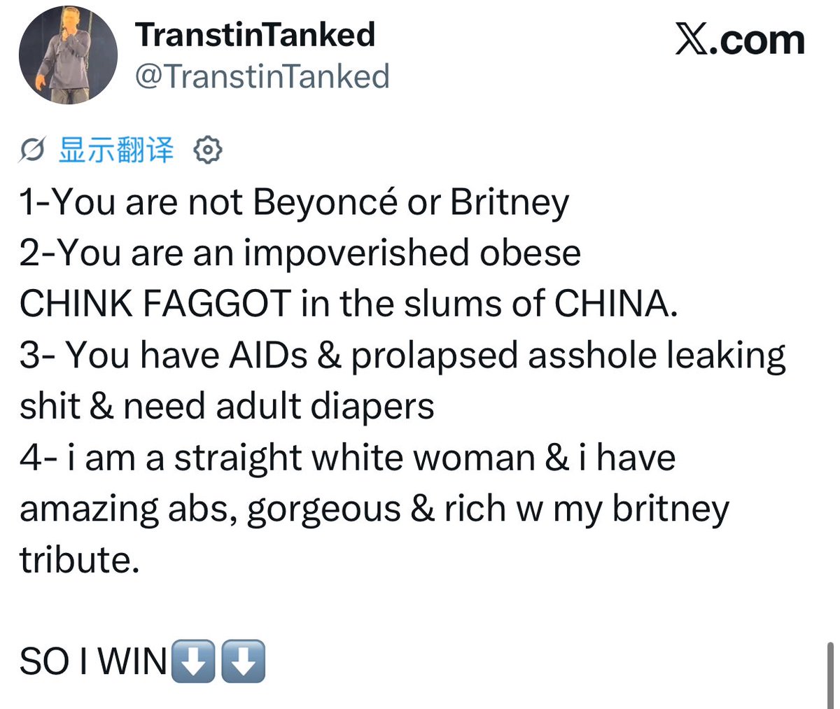 beyhwc320's tweet photo. What a poor soul. He runs six alternate accounts spouting delusional remarks and posting all kinds of AI‑generated fake data every day. Identifying as a gay Chinese man himself, he still spreads racist and anti‑LGBTQ+ content. It is truly sad to witness. https://t.co/P9Je0syUfP