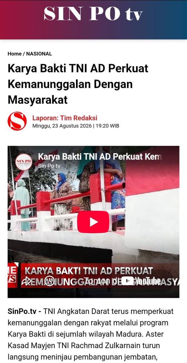 Agamabraham_'s tweet photo. Tentara Nasional Indonesia beroperasi di seluruh pelosok Nusantara dari Sabang hingga Merauke, menjamin tiap warga negara memperoleh pengayoman negara tanpa terkecuali.
Hadir Hingga Pelosok https://t.co/TQdyvC4odk