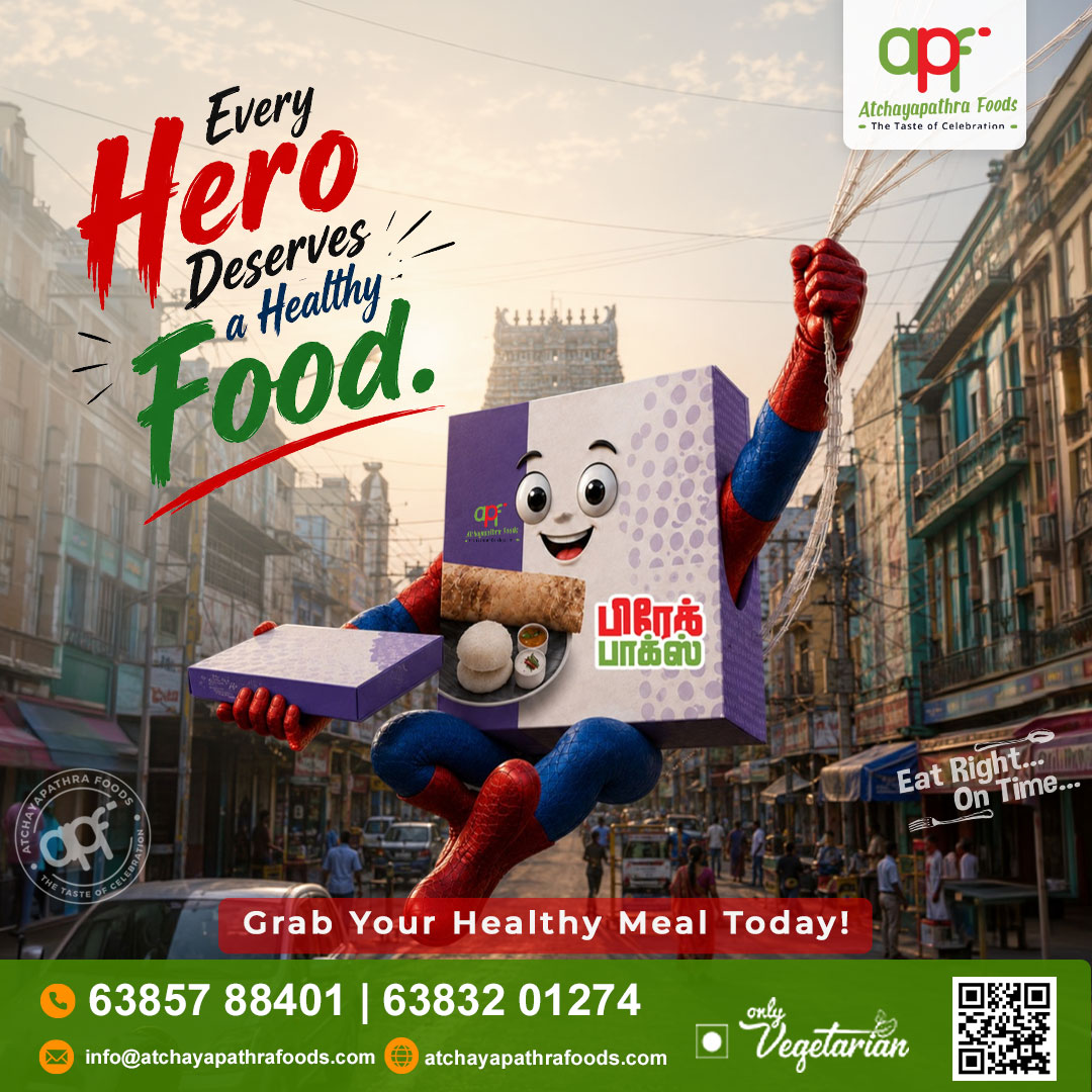 Atchayapat24350's tweet photo. 🦸♂️🍱 Every Hero Needs a Meal That Saves the Day! 💪❤️
#atchayapathrafoods #eatrightontime #healthyfood #healthyeating #tastyeats #indianfood #foodie #foodlover #spiderman #marvel #marvelfans #superhero #fooddeliverymadurai #homestylefood #maduraifoodies #brandnewday https://t.co/yt37vyvuAj