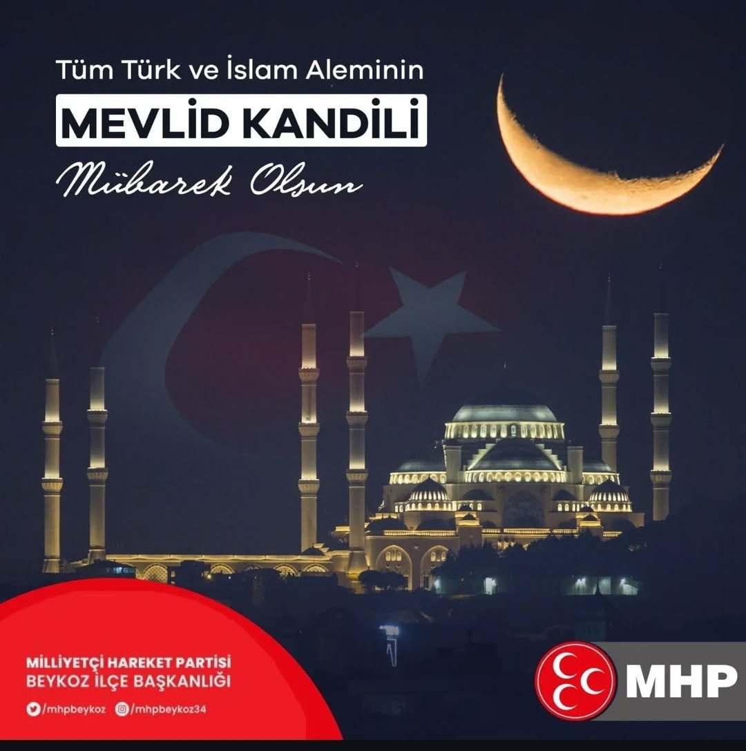 mhpbeykoz's tweet photo. "Âlemlere rahmet olarak gönderilen iki cihan serveri Peygamber Efendimizin (S.A.V.) kutlu doğumunu idrak ettiğimiz bu mübarek gecenin aziz milletimize ve İslam âlemine huzur, bereket ve esenlik getirmesini diliyorum.
​Hayırlı kandiller." https://t.co/fgFy3Aykwk
