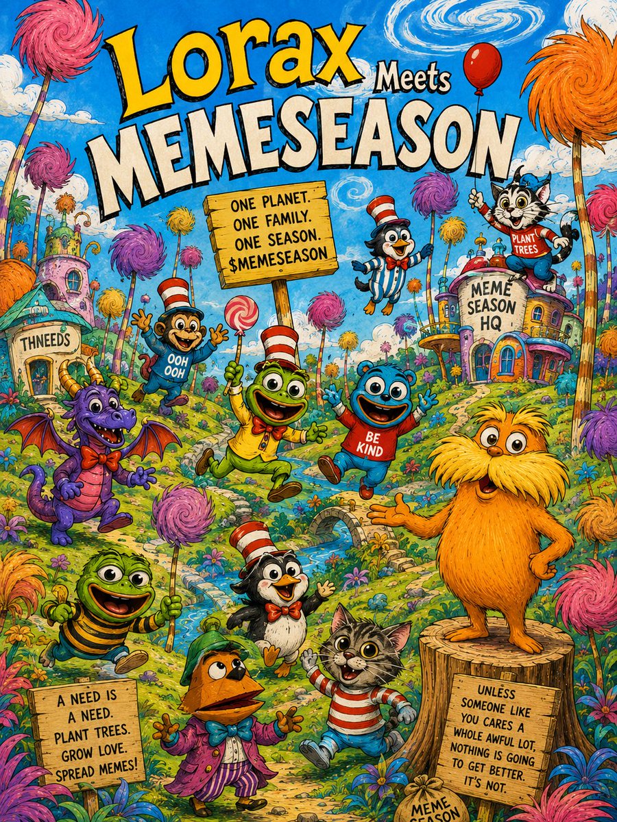 KyngWulf's tweet photo. The Memes are Loving The Lorax Universe $MemeSeason https://t.co/sUk0ICuI4Z