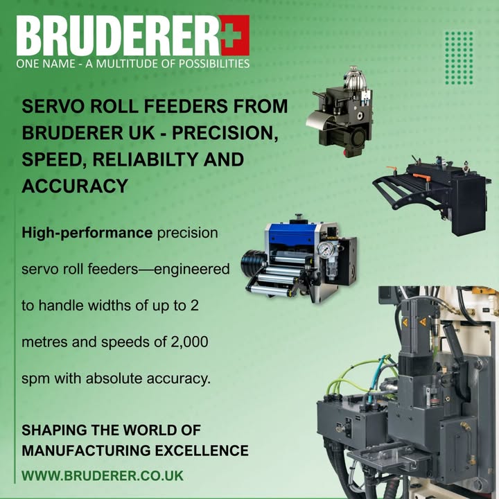 BrudererUK's tweet photo. Precision. Speed. Reliability.
Aat BRUDERER UK, we deliver high-performance precision servo roll feeders.
✅ Handle coil widths up to 2 metres
✅ Achieve speeds of 2,000 spm
✅ Maintain absolute accuracy every time
#ServoRollFeeders #HighPerformance #BRUDERERUK #ukmfg https://t.co/bxCzn2LcLe