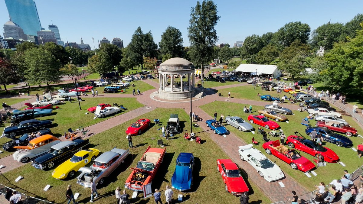 PlacesToVisitX's tweet photo. Boston Cup Auto Show is September 27 2026. Photo of the 2021 auto show. My iPhone 13 Pro Max and Hohem iSteady X gimbal was on top of a 30 foot telescopic mast pole. 4K HDR video the screenshot was taken from: https://t.co/ZW3akrOQoY https://t.co/nW5zsxkfvA